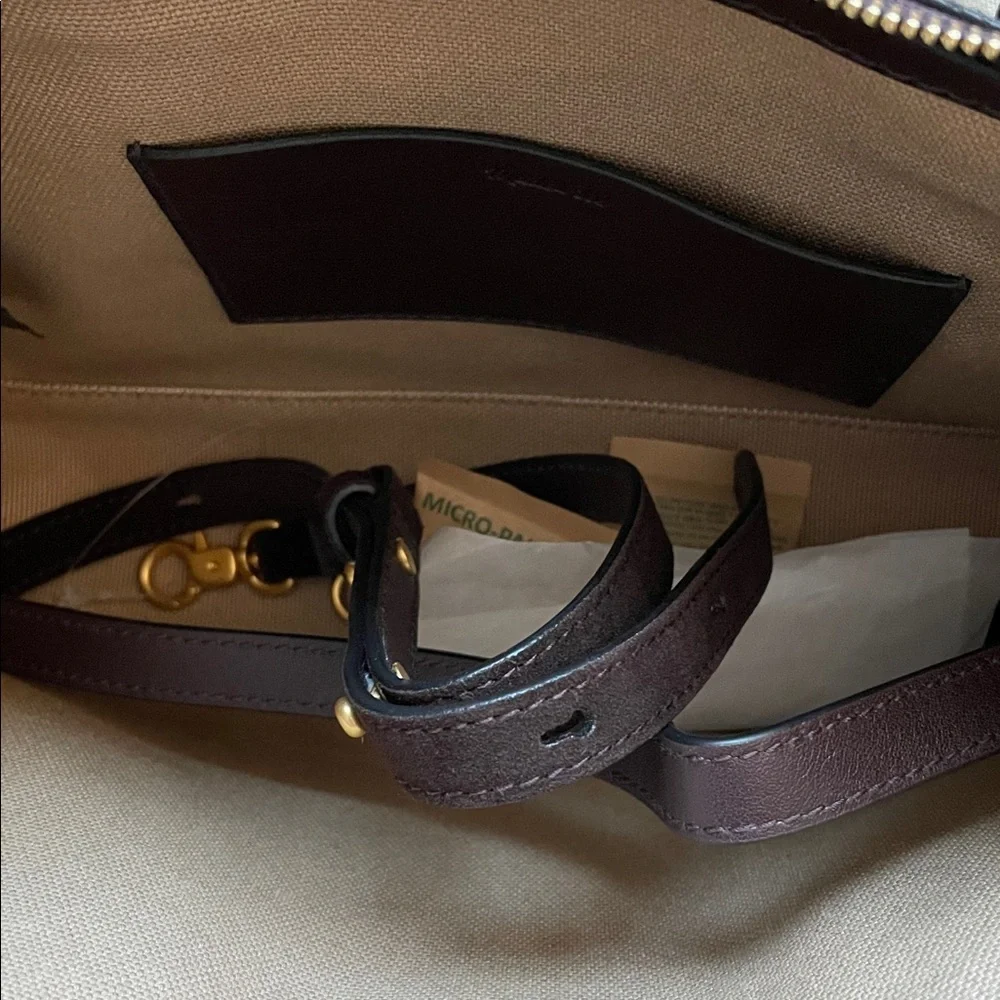 Madewell The Whipstitched Satchel Bag‎ Suede Coffee Bean NEW